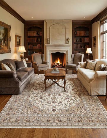 8' 2 x 11' 6 Kashan Wool Rug