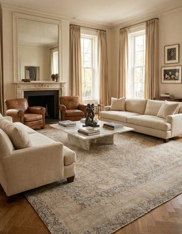 10' x 13' 3 Hand Knotted Ultra Vintage Persian Wool Rug