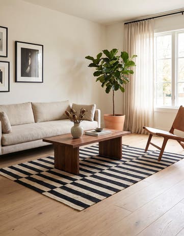 4' 4 x 5' 10 Hand Woven Kilim Modern Wool Rug