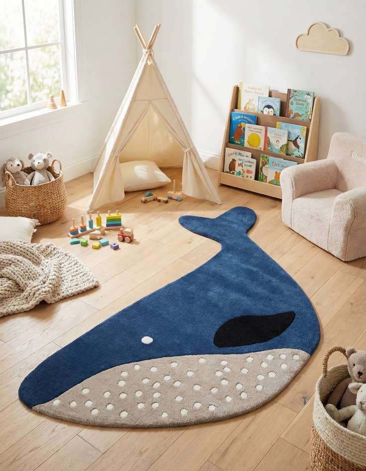 Detail image of 5' 5 x 8' Playtime Kids Wool Freeform Rug