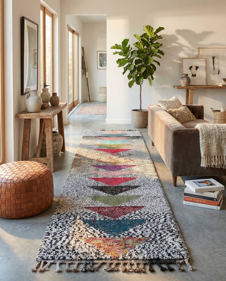 Detail image of 2' 10 x 12' 4 Hand Knotted Moroccan Wool Runner Rug