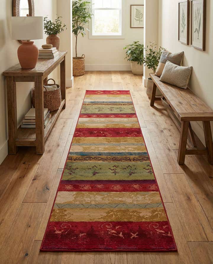 2' 7 x 11' Easy-Clean Modern Indoor / Outdoor Runner Rug