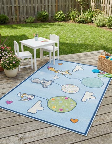 5' 3 x 7' 7 Easy-Clean Indoor / Outdoor Rug