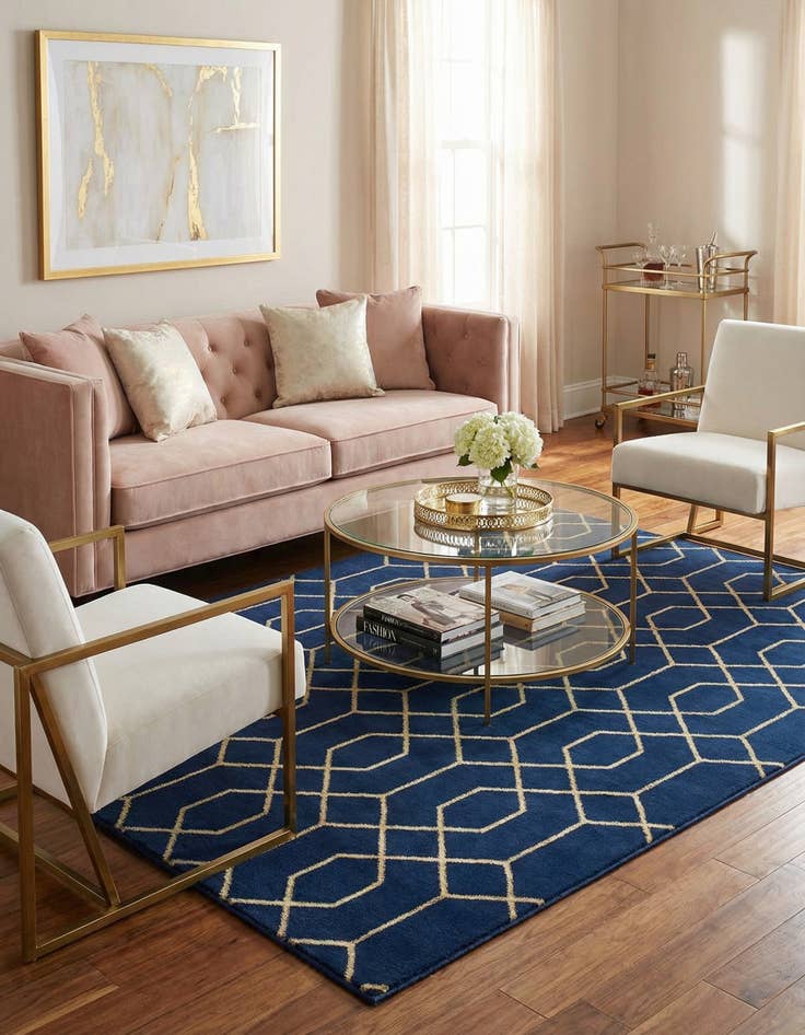 Detail image of  4' x 6'  Marilyn Monroe™ Glam Trellis Rug