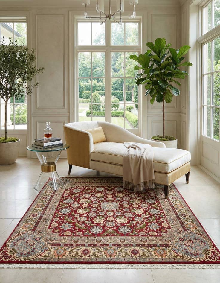 Detail image of  4' x 4' 1 Hereke Silk Square Rug