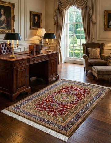 2' 7 x 4' Ghom Silk Rug