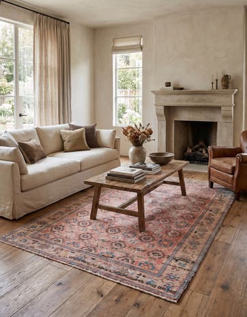 4' 2 x 6' 2 Hand Knotted Ultra Vintage Persian Wool Rug