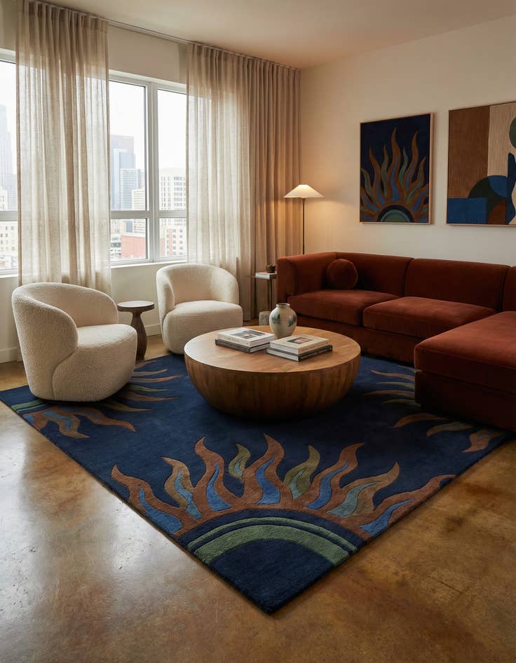 Detail image of 7' 6 x 7' 7 Luna Wool Square Rug