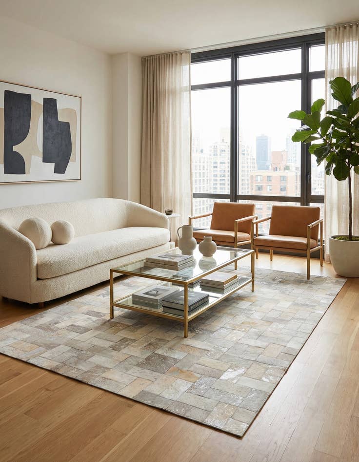 Detail image of  5' 3 x 8' 2 Cowhide Rug