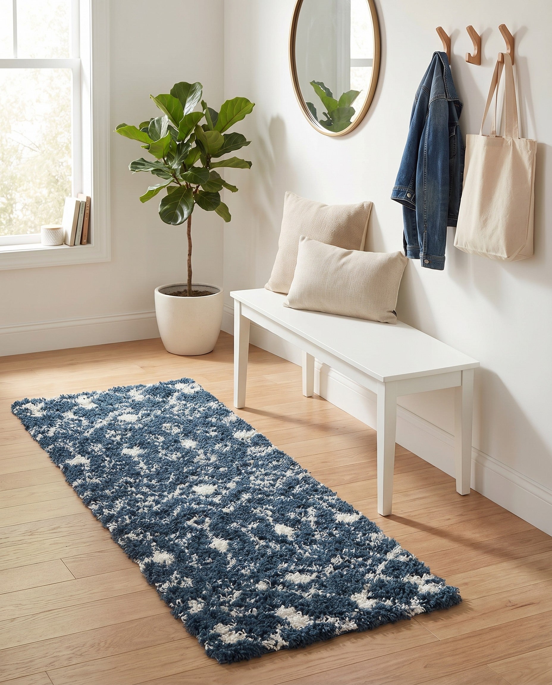 2' x 5' Moroccan Trellis Shag Runner Rug