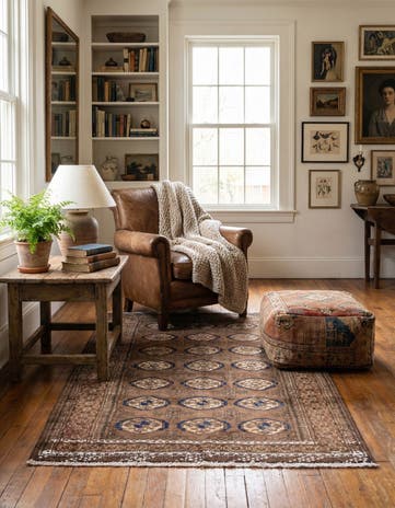 3' 8 x 4' 8 Hand Knotted Ultra Vintage Persian Wool Rug