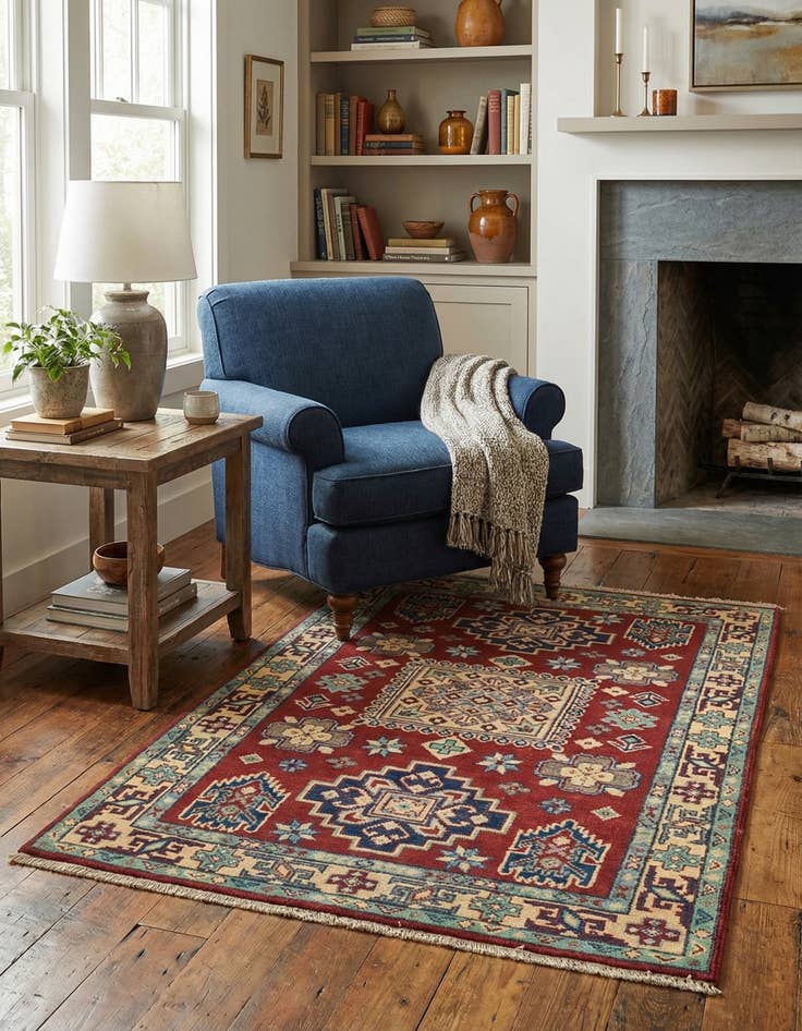 Detail image of 2' 8 x 4' 1  Hand Knotted Kazak Rug