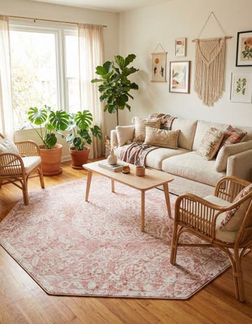 Pink Oxford Octagon Rug