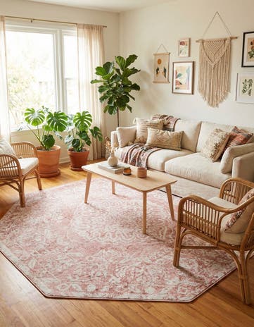 Pink Oxford Octagon Rug