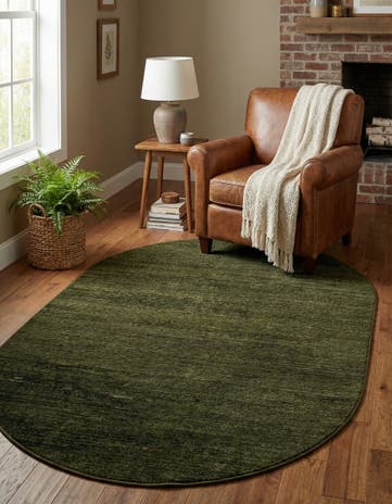 Green Finsbury Oval Rug