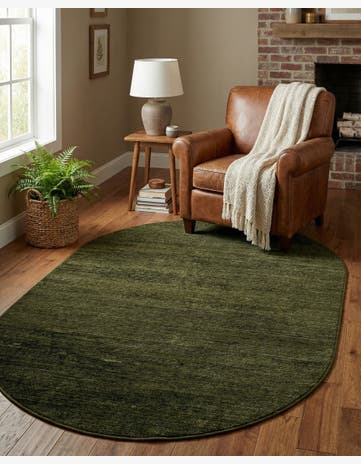 Green Finsbury Oval Rug
