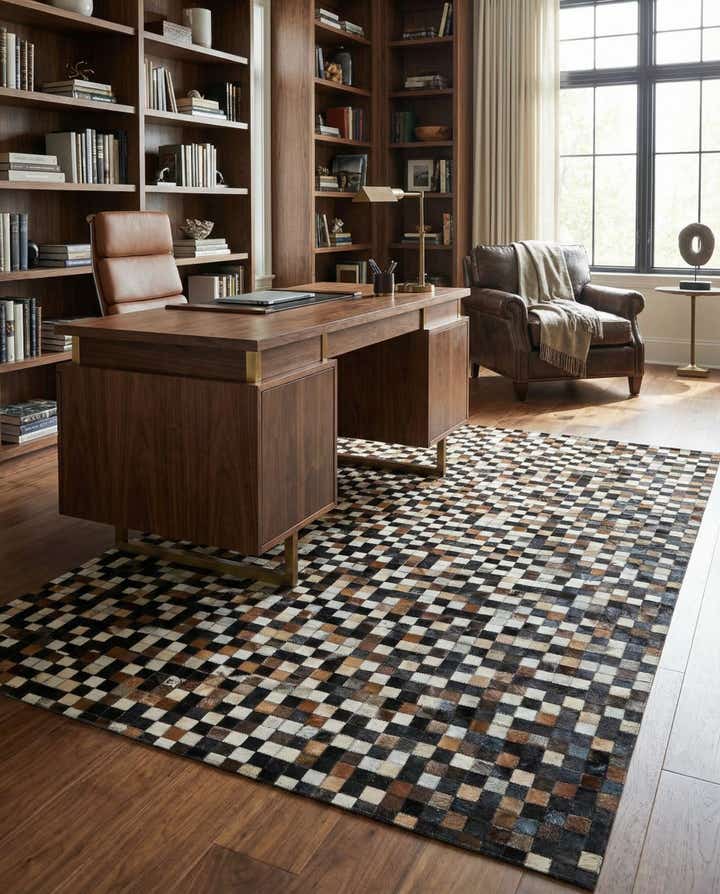 5' x 8' Cowhide Leather Rug