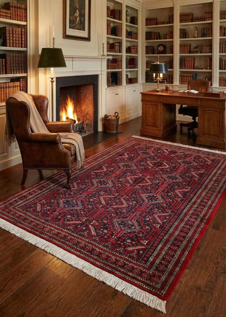 6' 4 x 10' 1 Hand Knotted Yalameh Wool Rug