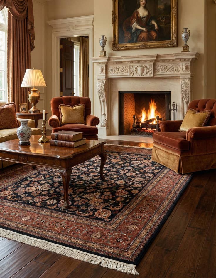 Detail image of  4' 5 x 6' Isfahan Rug