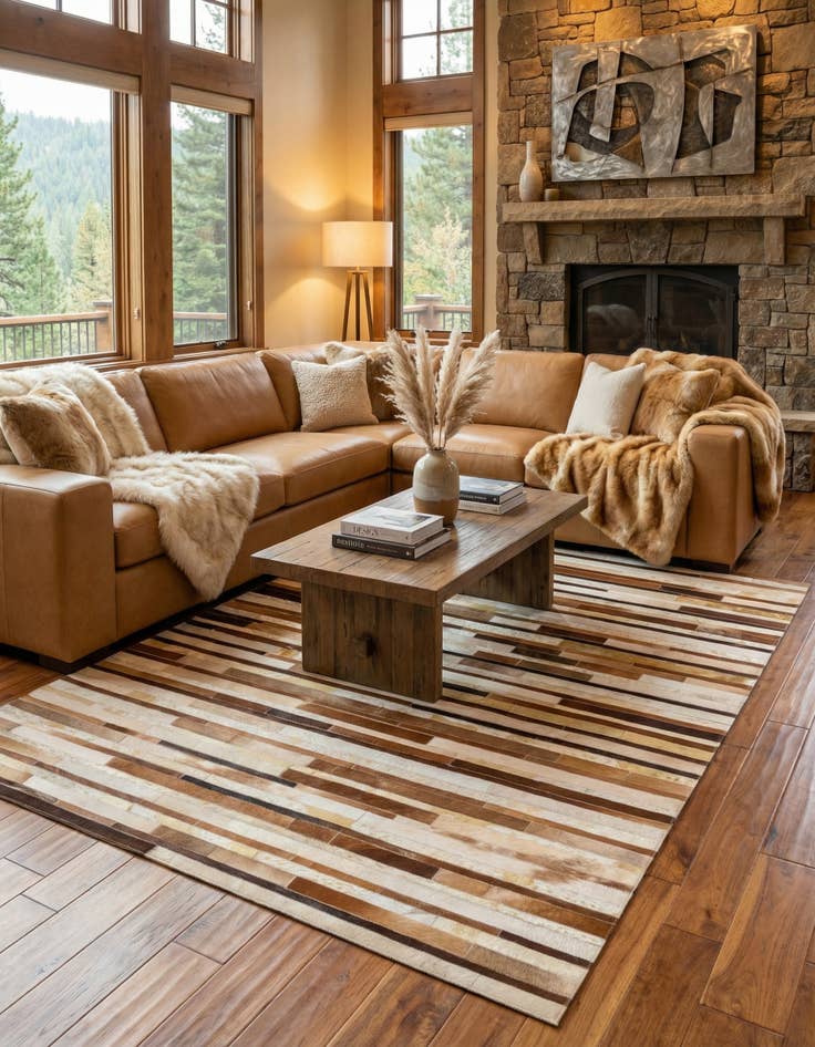 Detail image of 5' 1 x 8' Cowhide Rug