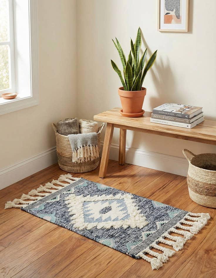 Detail image of 2' x 3' 1  Hand Woven Arizona Wool Rug