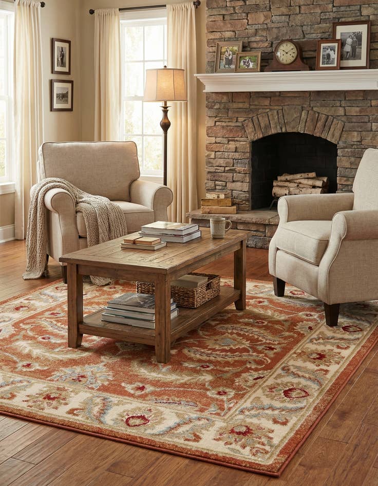 Detail image of 4' x 4' Classic Agra Square Rug