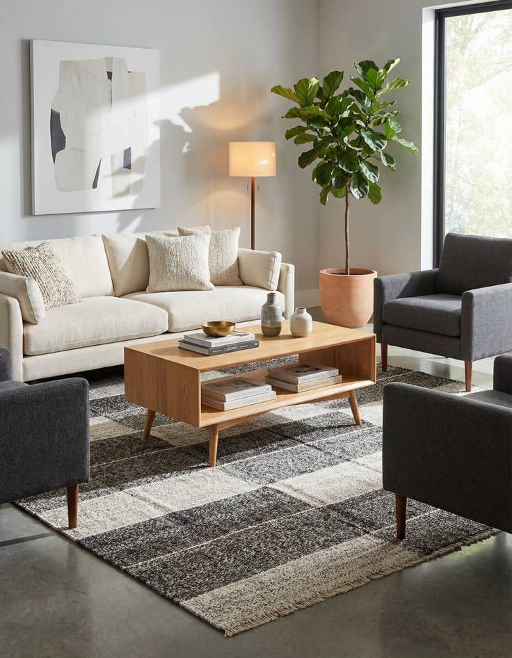 Detail image of 8' 1 x 9' 3  Hand Woven Kilim Modern Wool Rug