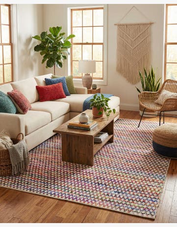 9' x 12' 2 Hand Woven Braided Chindi Rug