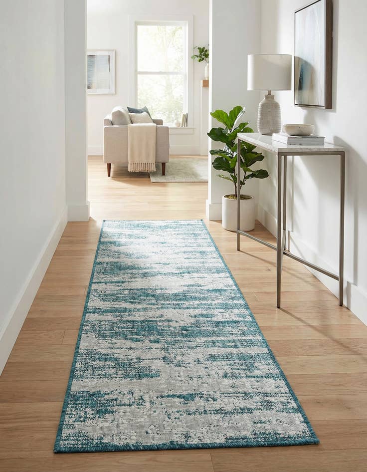 Detail image of 2' x 8' Easy-Clean Modern Indoor / Outdoor Runner Rug