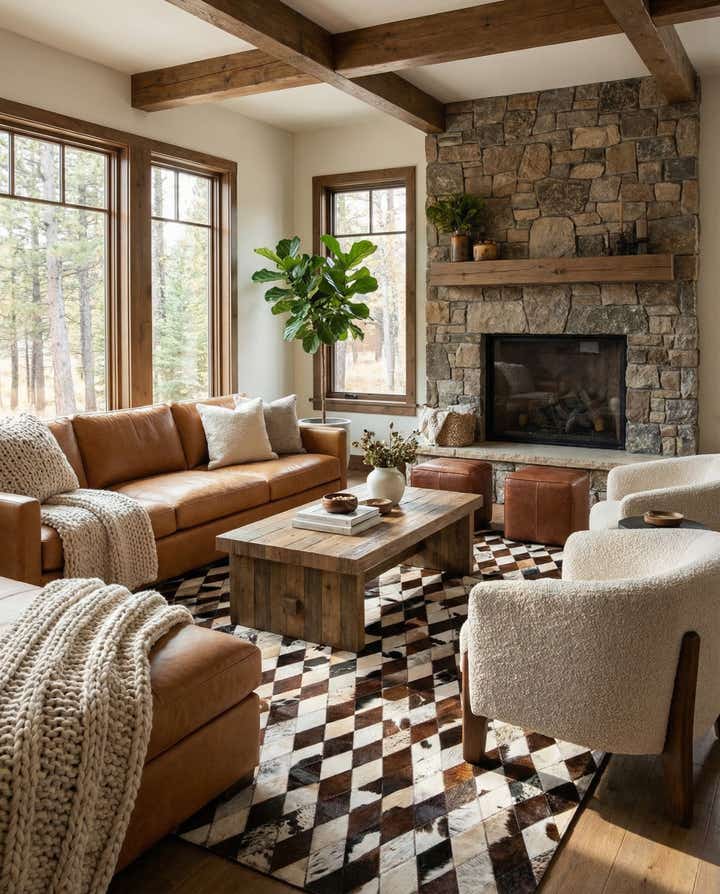 6' 7 x 9' 10 Cowhide Stocks Rug