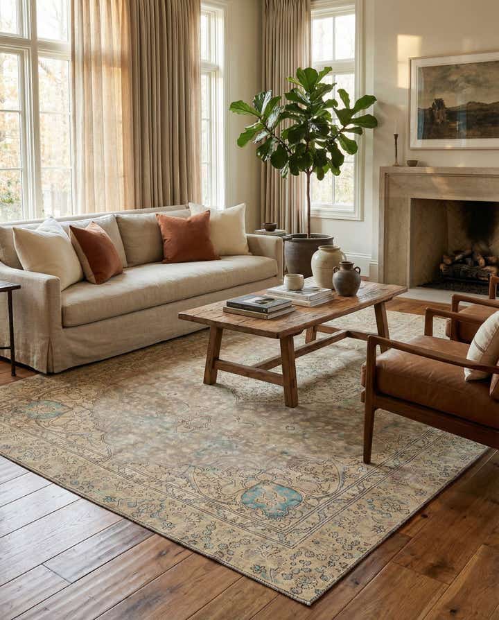 7' 5 x 10' Hand Knotted Ultra Vintage Persian Wool Rug