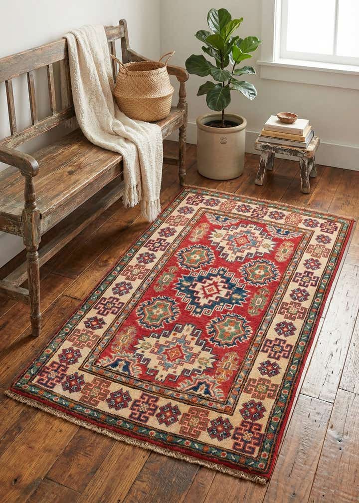 2' 9 x 4' 3 Hand Knotted Kazak Rug