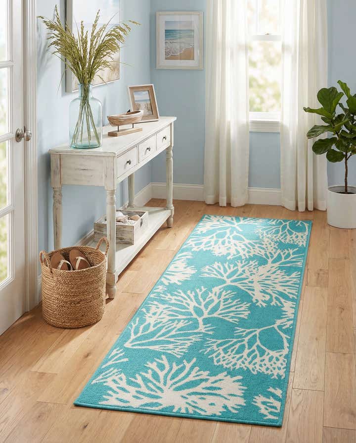 2' x 6' Easy-Clean Coastal Indoor / Outdoor Runner Rug