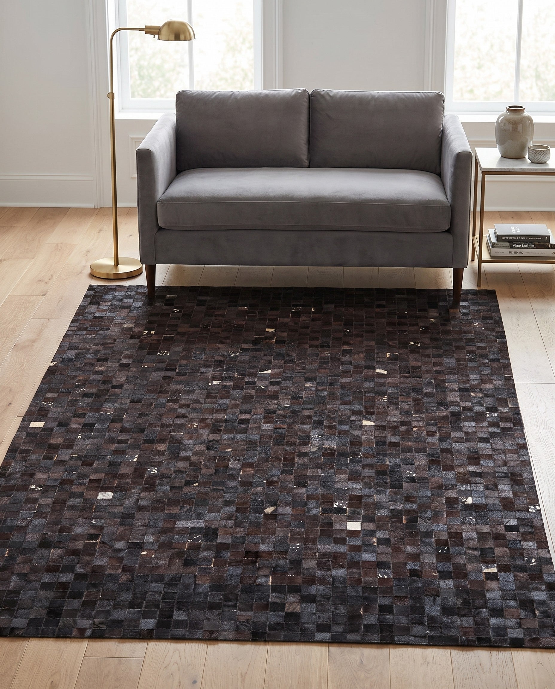 5' x 8' Cowhide Leather Rug