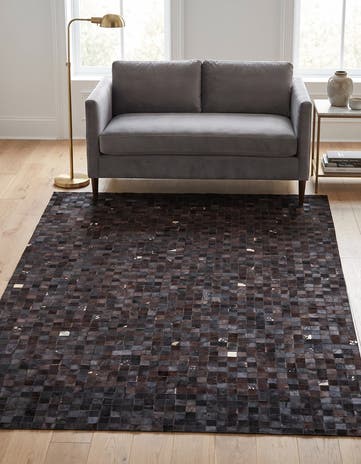 5' x 8' Cowhide Leather Rug
