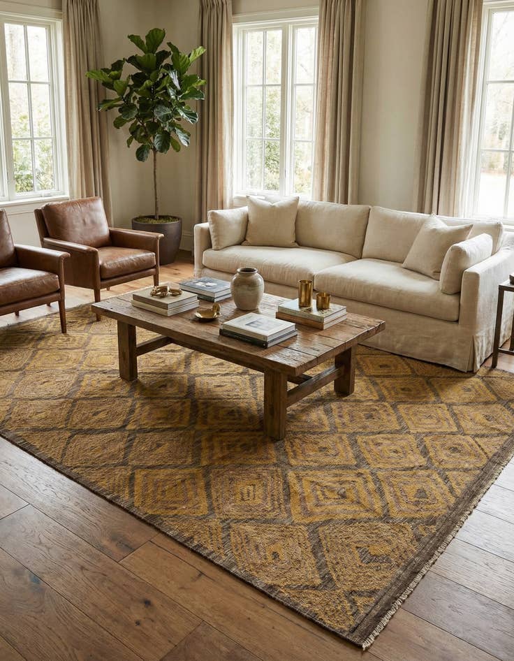 Detail image of  9' 2 x 12'  Hand Knotted Darya Wool Rug