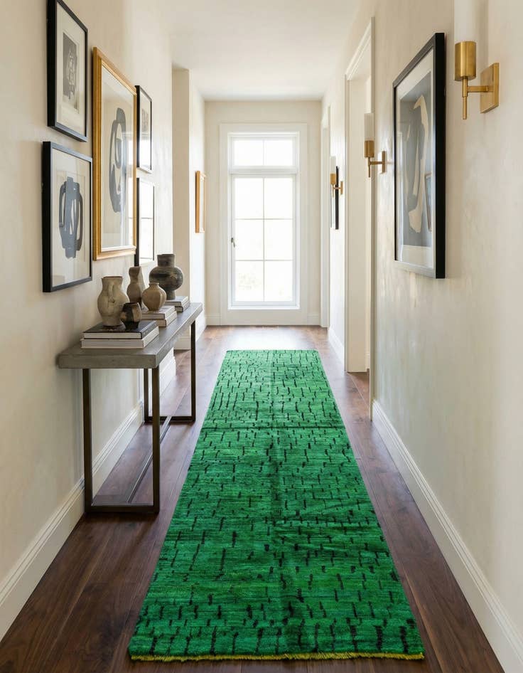 Detail image of 3' x 12' 1  Hand Knotted Darya Wool Runner Rug