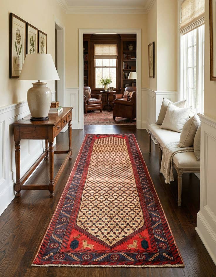 Detail image of 3' 5 x 13' 1 Hamedan Runner Rug