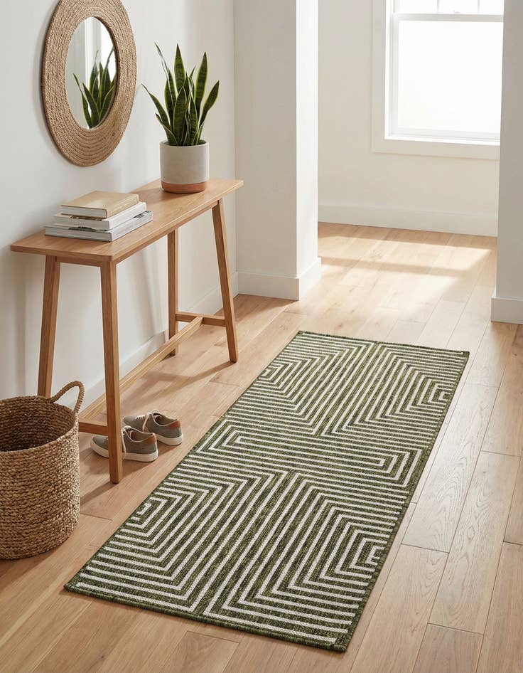 Detail image of 2' x 4' Easy-Clean Modern Indoor / Outdoor Runner Rug