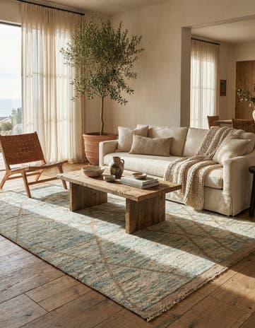 5' 9 x 8' 1 Hand Knotted Moroccan Wool Rug