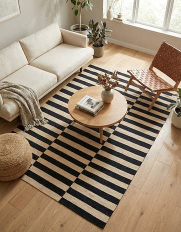 4' 3 x 6' Hand Woven Kilim Modern Wool Rug