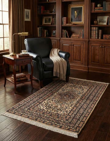 3' 2 x 5' 2 Hand Knotted Kashmir Oriental Rug