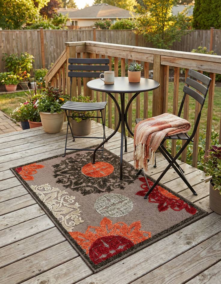 Detail image of 2' x 3' Easy-Clean Modern Indoor / Outdoor Rug