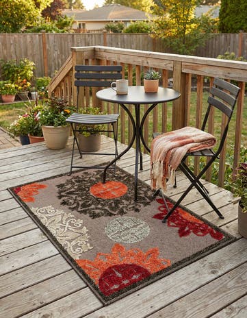 2' x 3' Easy-Clean Modern Indoor / Outdoor Rug