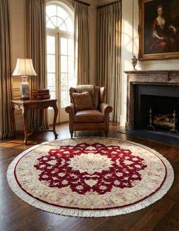 4' 11 x 4' 11 Tabriz Round Rug