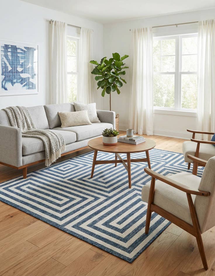 Detail image of 5' 3 x 7'  Washable Modern Indoor / Outdoor Rug