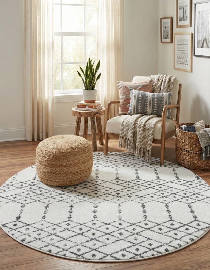 Detail image of 5' 3 x 5' 3 Paxon Trellis Round Rug