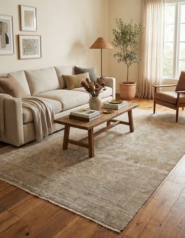 5' 6 x 9' 5 Hand Knotted Ultra Vintage Persian Wool Rug