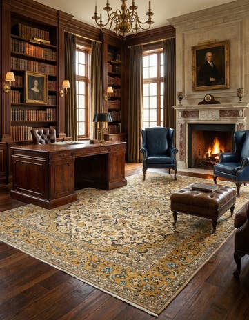 8' 10 x 12' 7 Kashan Wool Rug