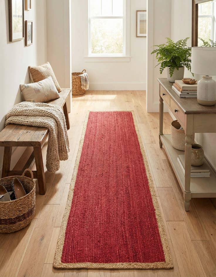 Detail image of  2' 7 x 12'  Hand Braided Jute Runner Rug